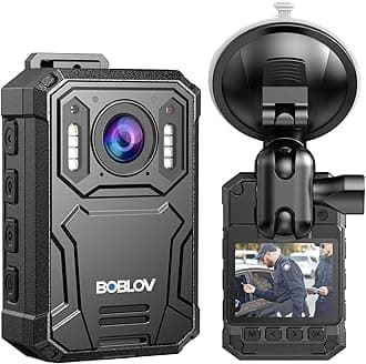 KJ23Pro 2K Body Camera, 256GB Body Worn Camera with Night Vision, 4000mAh Battery for 15 Hours Continuous Recording, with Car Suction for Dashcams, Law Enforcement, Security, Outdoor Work