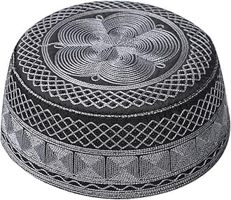 Men Muslim Prayer Kufi Hat Prayer Headwear Cap Islamic Beanie Skull Cap Embroidery Kofia Topi Sun Hat