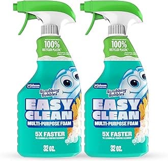 Easy Clean Foaming Bleach-Free Bathroom All Purpose Cleaner, Fast-Acting Foam Cleans Limescale, Dirt and Grime on Showers, Sinks, Toilets, Tiles, Counters, & More, 32oz Spray, 2 Pack
