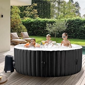 NAIZEA Inflatable Hot Tub - Outdoor Hot Tubs 2 to 4 Person, Portable Blow Up Spa Square Portable Hot Tub, 120 Soothing Bubble Air Jets, Cover, 2 Filter, 240 Gallon,71x71x25 in