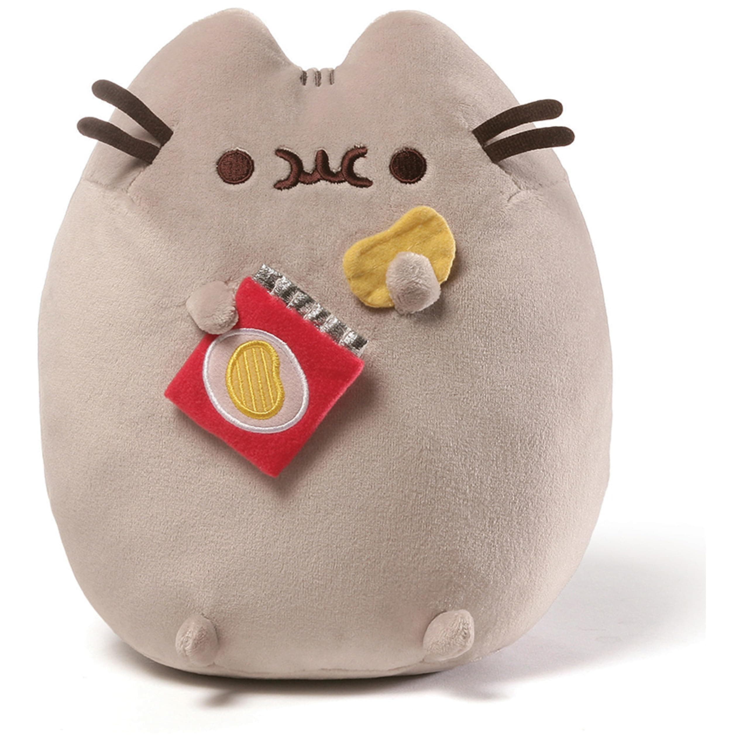 Pusheen Snackables Potato Chip Cat Plush Stuffed Animal, Gray, 9.5"