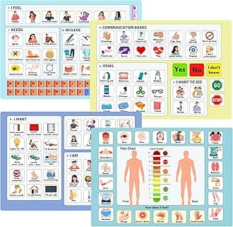 Communication Board for Non verbal Adults, Picture Symbol Communication Cards for Stroke Patients, Hospital and Care Home use