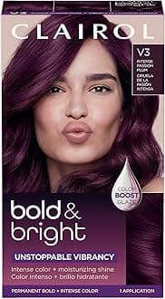 Bold & Bright Permanent Hair Dye, V3 Intense Passion Plum Hair Color, Pack of 1