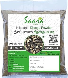 Saara HERBAL FRESH Nilapanai Kilangu Powder,100g, Kali Mooslie (Black), Nelpana, Curculigo Orchioides Powder,Kali Musli, Nelamuli Powder,(pack of 1 x 100g)