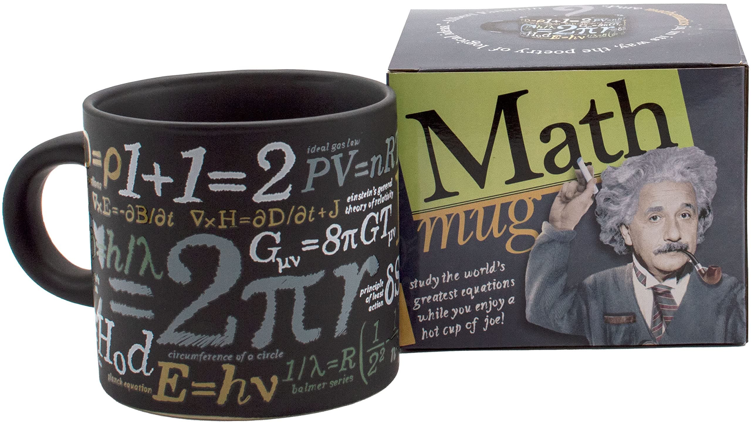 Mathematical Formulas Coffee Mug - Ponder Famous Math Equations While You Enjoy Your Drink - Comes in a Fun Gift Box -