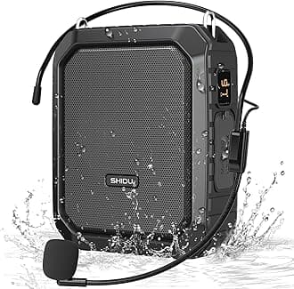 Voice Amplifier, Wireless Voice Amplifier 10W Rechargeable Portable PA System Speaker with UHF Wireless Microphone Headset Support MP3 Play for Teachers, Yoga, Tour Guides, Outdoor Trainers