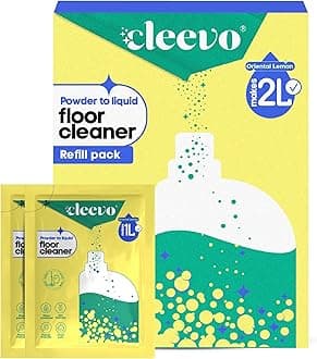 Floor Cleaner Liquid (2L Refill Pack) | 1 Pouch = 1L Natural Disinfectant Floor Cleaners for Mops | Chlorine-Free Surface Cleaner, Eco-Friendly All-Purpose Floor Cleaning Liquid (Zesty Lemon)