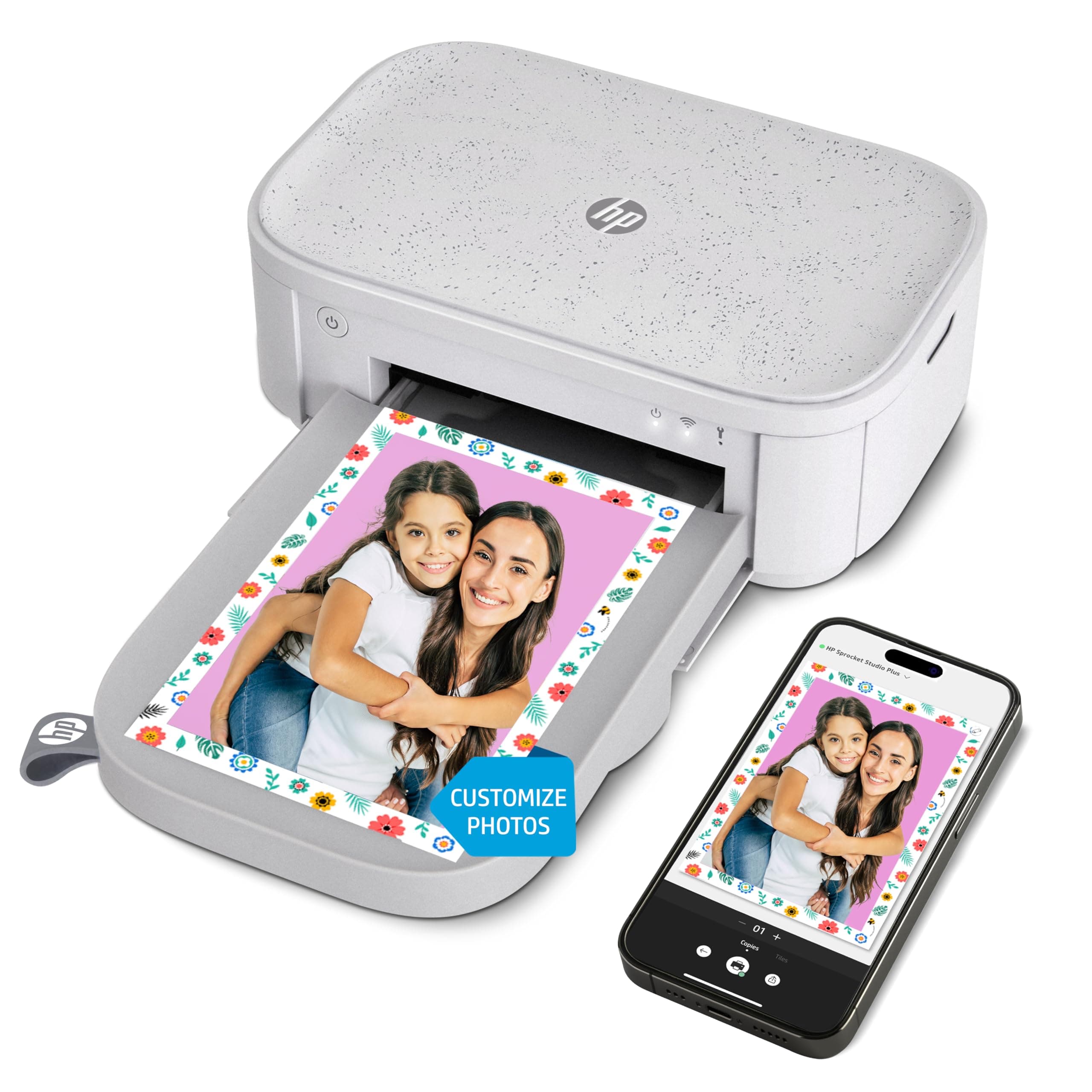 HP Sprocket Studio Plus 4x6 Wireless Instant Photo Printer, 10 Sheets + Cartridge, Wi-Fi, Premium Dye Sublimation, Compact Home Use, Prints Vibrant Color Pictures, Editing App for Creative Photos