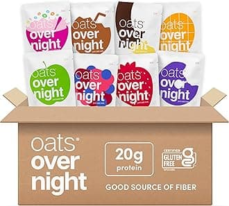 Oats Overnight Fruit Variety Pack - High Protein, High Fiber Breakfast Protein Shake - Gluten Free Oatmeal, Non GMO High Protein Oatmeal - Fruity Cereal, Chocolate Covered Banana & More (16 Pack)