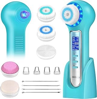 UMICKOO Face Scrubber Exfoliator with LCD Screen,Rechargeable Facial Cleansing Brush IPX7 Waterproof 3 in 1 Blackhead Remover Vacuum for Exfoliating,Massaging and Deep Pore Cleansing