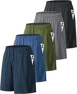 Athletic Shorts for Men with Pockets and Elastic Waistband Quick Dry Activewear