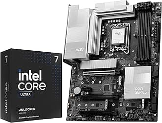 CPU Motherboard Combo - Intel Ultra 7 265KF 20-Cores Unlocked Desktop Processor with PRO Z890-P WiFi ProSeries LGA 1851 ATX Motherboard