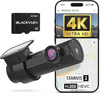 BlackVue DR970X-1CH Plus II 64GB Dash Cam – 4K UHD Front Dashcam with STARVIS 2, HDR, Fast Boot, USB-C, Video Playback via Wi-Fi, Cloud Remote Access, Smart Parking Mode