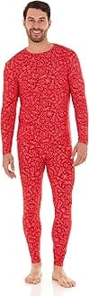 ThermajohnMen's Ultra Soft Thermal Underwear Long Johns Set with Fleece Lined