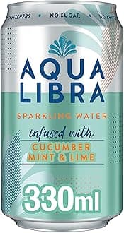Aqua Libra Sparkling Water, Sugar Free Fruit Water, No Sugar, No Calories, Cucumber, Mint & Lime, 330 ml