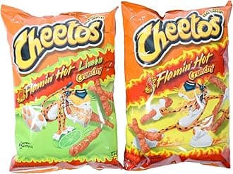 CheetosParty Bundle: Flamin Hot Crunchy Flamin Hot Crunchy Limon 8.5 oz Bag Set