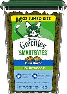- Feline Smartbites, Cat Treats Healthy Recipe, Indoor Cat Treats, Tuna Flavor, 16 oz. Tub