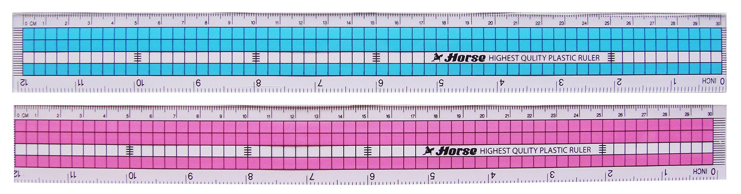 Horse Plastic Ruler Set 2 Pcs. 12 inches