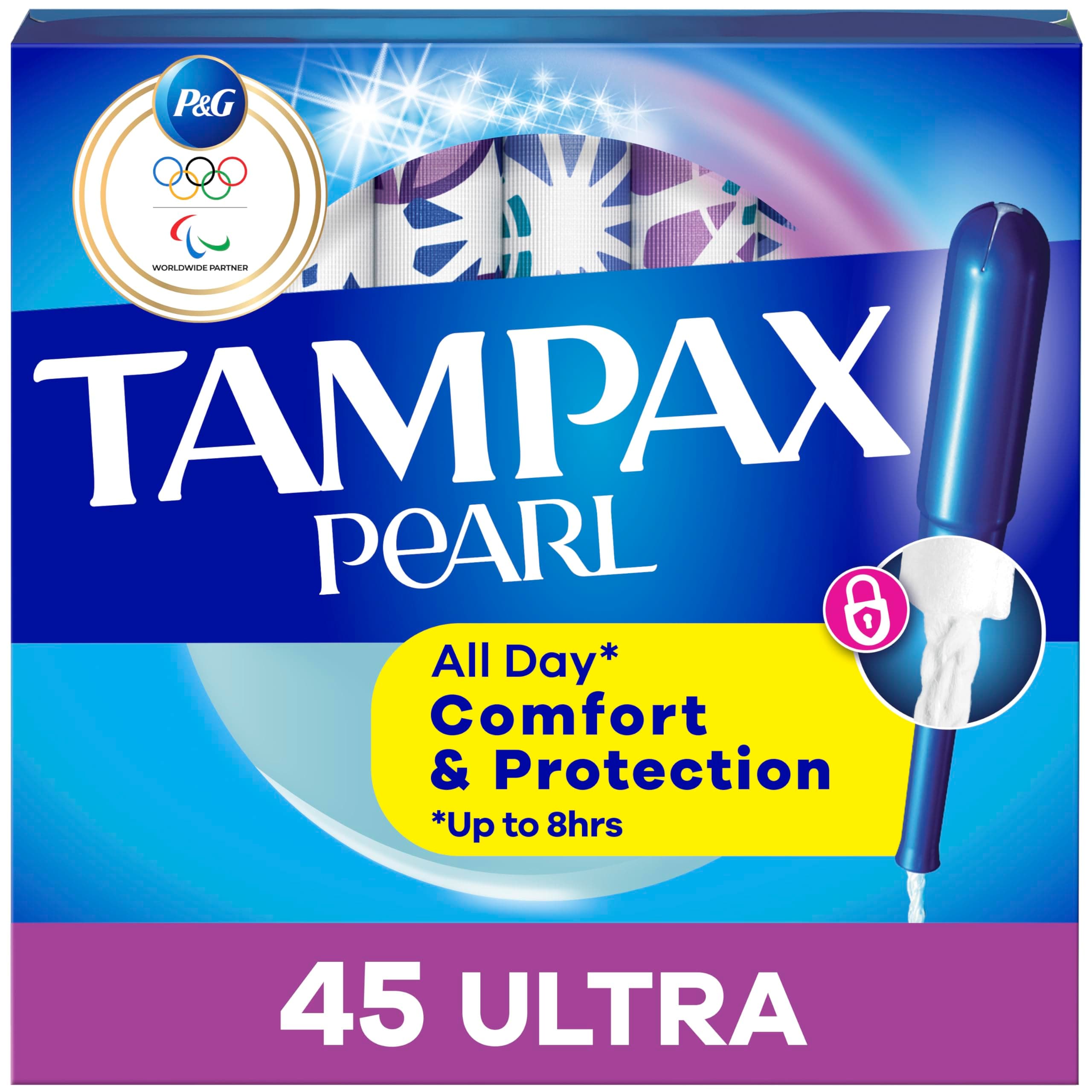 Pearl Tampons with Plastic Applicator,Ultra 45 Count