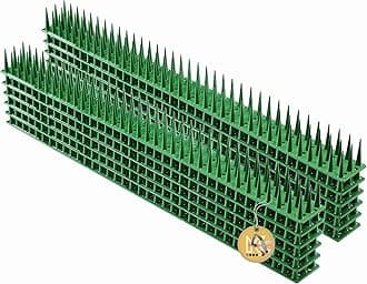 KADAX Plastic Bird Spikes, 51 x 4 x 3 cm, Wall Spikes, Fence Tops Spikes, Pigeon Repellent, Deterrent for Birds, Cats, Anti Climb Spikes, Squirrel Repellent (12, Green)