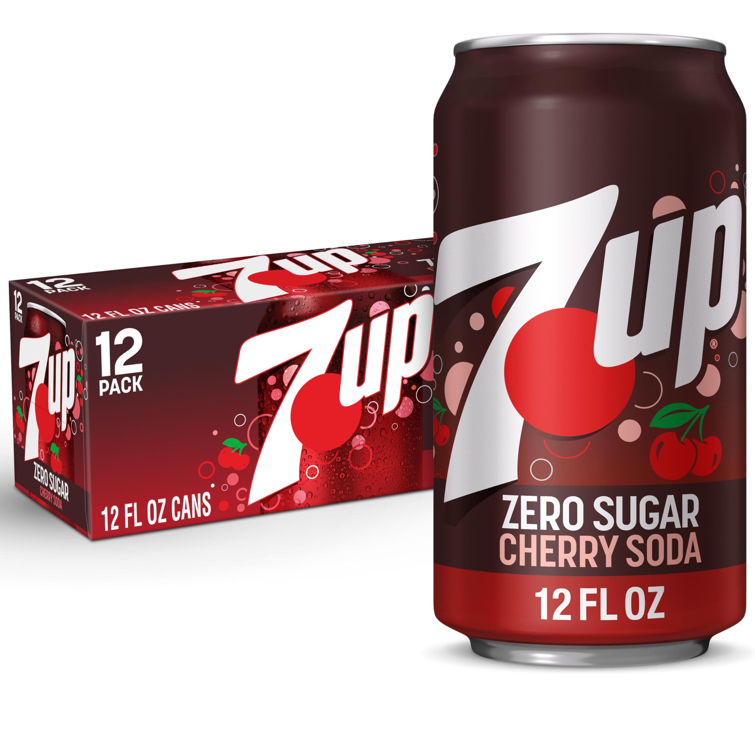 Cherry Zero Sugar Soda, 12 fl oz cans, 12 pack