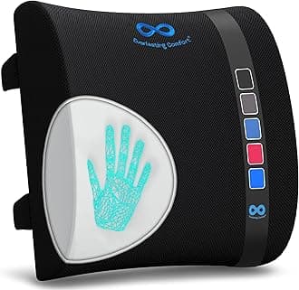 Everlasting Comfort Memory Foam Lumbar Cushion for Office and Gaming Chairs, Car and Sofa - Ergonomic Cushion Designed to Improve Everyday Comfort