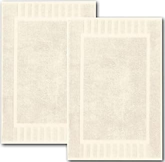 White Classic Luxury Bath Mat Floor Towel Set - Absorbent Cotton Hotel Spa Shower/Bathtub Mats [Not a Bathroom Rug] 22"x34" | 2 Pack | Ivory