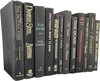 Modern Black Books by Color | Alston & Oak Real Hardback Books Home Decor | Bulk Bundle of Decorative Hardcovers for Bookshelf Interior Design of Homes, Offices, Weddings, or Set Props