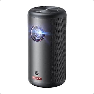 Capsule 3 GTV Projector, Officially Licensed Netflix, 1080P Smart Mini Projector with Wi-Fi, 2.5 Hours Playtime, 120 Inch Screen, Dolby Digital, Ultra Portable for Anywhere