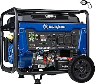 Westinghouse 6600 Watt Home Backup Portable Generator, Remote Electric Start with Auto Choke, Transfer Switch Ready, RV Ready, CO Sensor