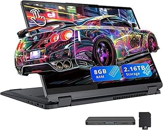 Lenovo IdeaPad Flex 5i 14" WUXGA Touch 2-in-1 Laptop, Intel i5-1235U, 8GB LPDDR4X, 2.16TB Storage (2TB SSD + 160GB Docking Station Set), Backlit Keyboard, Fingerprint Reader, FHD Camera, Win 11, Gray