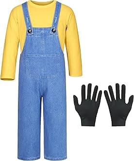 Kids Costume for Boys Shirt Overalls Glove Halloween Party Cosplay 3-12 Years