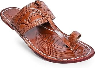 Men's Daily/Casual/Ethnicwear Slip-on Brown Color Flat Handmade Kolhapuri Chappal (Brown