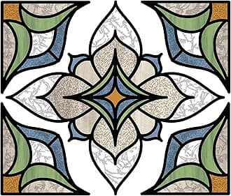 In Home NH2415 Blue Alden Stained Glass Decal, Green