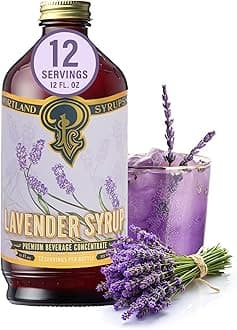Portland Syrups Lavender Syrup - Premium Beverage Concentrate for Delicious Cocktails, Tea, Soda, Coffee Drinks, Baking, and More - 12 oz with 12 Servings (Pack of 1)