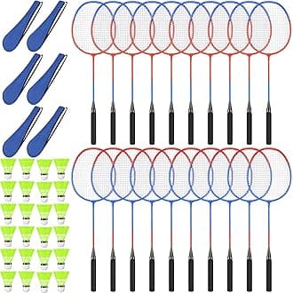 20/40 Pack Badminton Rackets Set with Shuttlecocks and Carrying Bags, Sturdy Lightweight Badminton Rackets Racquet for Adults Beginners Indoor Outdoor