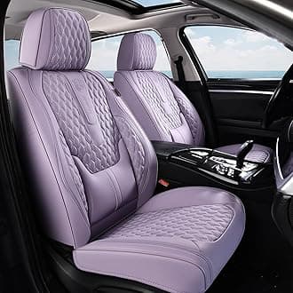 Coverado Seat Covers Front Seats, Purple Car Seat Cover with Lumbar Support, Waterproof Car Seat Cushion, Front Car Seat Covers Leatherette Car Seat Protector Universal Fit Most Cars