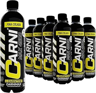 CARNIMAX L-Carnitine Drink, Pina Colada – 0g Sugar, 4500mg L-Carnitine, Electrolytes, CLA + Chromium, B Complex Vitamins – Maximum Fat Burn, Pre-Workout Drink, 500ml