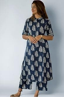 ANNI Designer Women's Rayon Viscose A-Line Printed Kurta with Pant