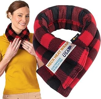 Microwave Heating Pad, Microwavable Moist Heated Neck and Shoulder Wrap, Versatile Weighted Beanbag Cold Pack or Warm Compress for Pain Relief, 26x4 Inches, Made in USA, Buffalo