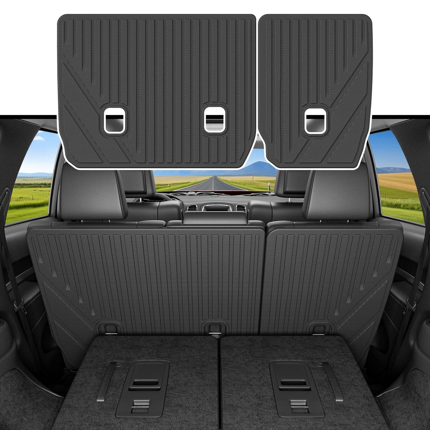 7 Seats Cargo Mat Compatible with 2016-2026 Dodge Durango Cargo Liner Trunk Mat 2nd Row Backrest Trunk Liner Replacement for 2016-2026 Dodge Durango Accessories