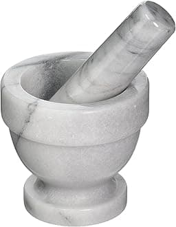 Fox Run Marble Mortar and Pestle, 3.5", White