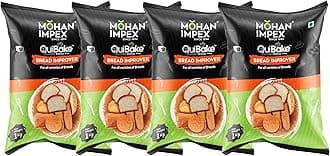 Mohan Impex Bread Improver 1Kg [Pack of 4] - Enhances Dough Rise, Improves Crust & Freshness - Ideal Baking Powder for Breads, Buns, Seitan & Bakery Mixes for Fluffy Results