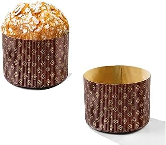 Pastry Chef's Boutique Deluxe Corrugated Panettone Pan Mold (Medium,750g,5.75in x 4-3/16in) - Pack of 6
