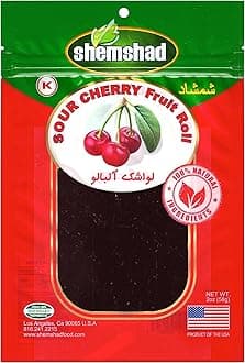 Lavashak Sour Cherry Authentic Persian Style Fruit Leather Sour and Salty Fruit Layer Made in USA Certified Kosher 2oz لواشک آلبالو