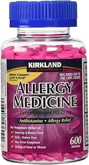 Kirkland Signature Allergy Medicine Diphenhydramine HCI 25 Mg, 600 Minitabs