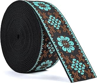Cotton Webbing 1.5 Inch 2 Inch - Heavy Webbing Strap for Bags, Arts and Crafts, High Density Webbing Jacquard Embroidery Style