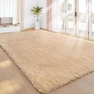 Sour Lemon Rugs Living Room 120x160cm, Beige Area Rugs for Bedroom, Washable Anti Slip Extra Large Shaggy Soft Rug Fluffy Modern Floor Carpets Mat Beside Carpet for Kids Living Room