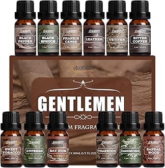 SalubritoGentlement Fragrance Oils Set, Wood Essential Oils Set for Diffuser, Candle, Soap Making, Strong Scented Oil, Sandalwood, Frankincense and More