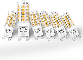 G9 LED Bulb Dimmable 5W 2700K Soft Warm White, Replace G9 40 Watt Halogen Equivalent, AC120V G9 Bipin Base LED Bulbs for Chandelier Light, 0-100% Dimmable, No Flicker, 400LM(6pack)